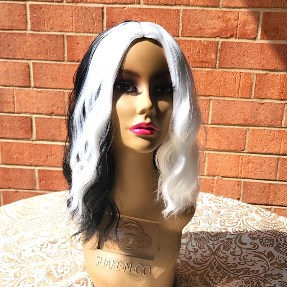 Black/White Synthetic Wig